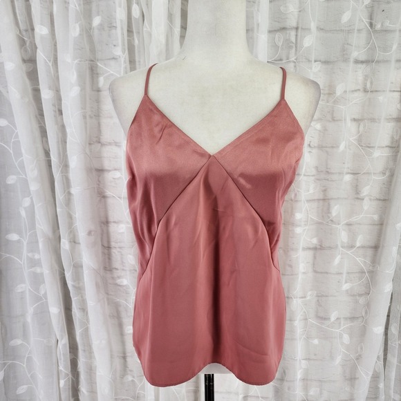 Express Babydoll Top Small Pink Satin Dollette Coquette Y2K Going Out Camisole - Picture 1 of 8